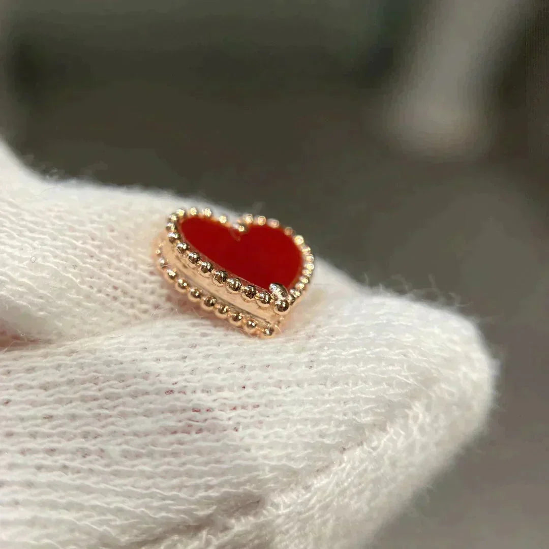 [Select]HEART CARNELIAN STUD EARRINGS