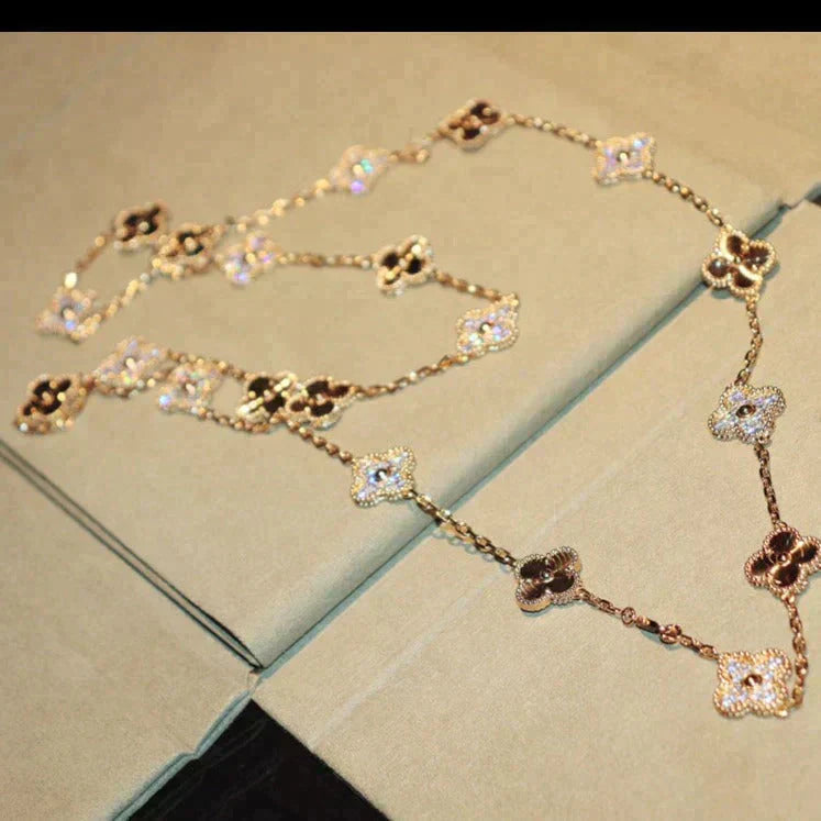 [Select]CLOVER 20 MOTIFS LASER DIAMOND NECKLACE