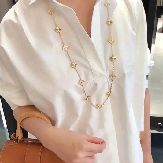 [Select]CLOVER 20 MOTIFS LASER DIAMOND NECKLACE
