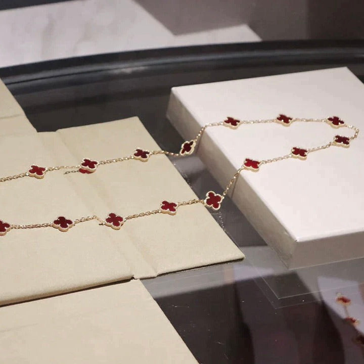 [Select]CLOVER 20 MOTIFS CARNELIAN NECKLACE
