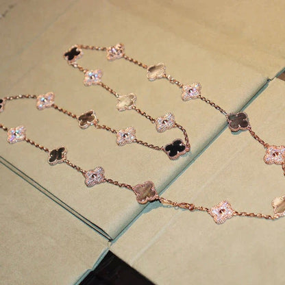 [Select]CLOVER 20 MOTIFS DARK MOP DIAMOND  NECKLACE