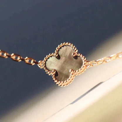 [Select]CLOVER 20 MOTIFS DARK MOP DIAMOND  NECKLACE
