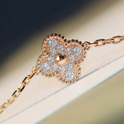 [Select]CLOVER 20 MOTIFS DARK MOP DIAMOND  NECKLACE