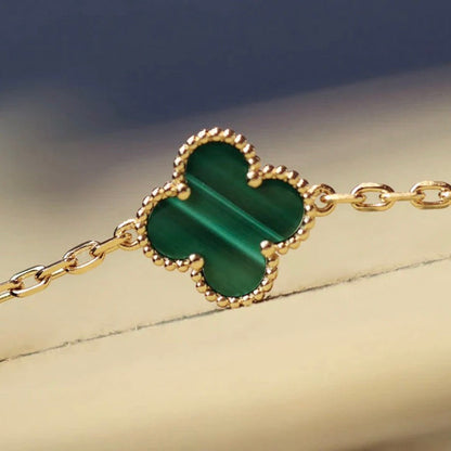 [Select]CLOVER 20 MOTIFS MALACHITE DIAMOND NECKLACE