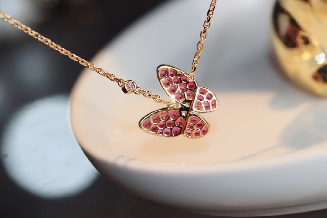 [Select]BUTTERFLY RED DIAMOND Select GOLD NECKLACE