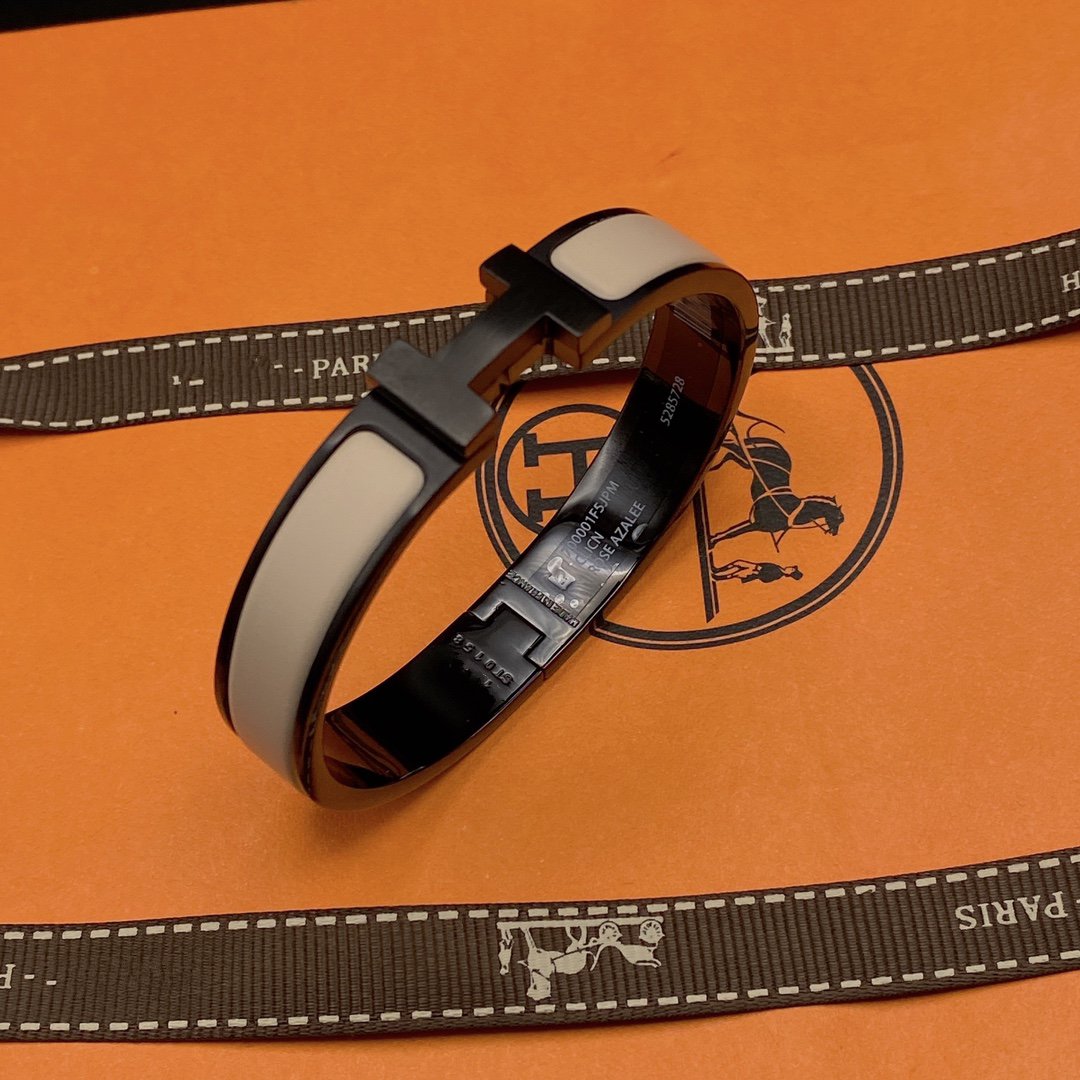 [Select]H BRACELET 12MM BLACK BEIGE CERAMIC