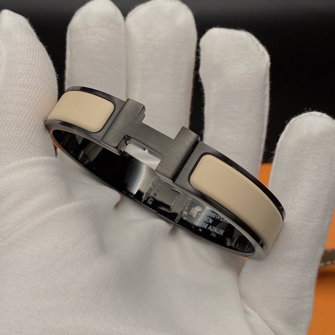 [Select]H BRACELET 12MM BLACK BEIGE CERAMIC