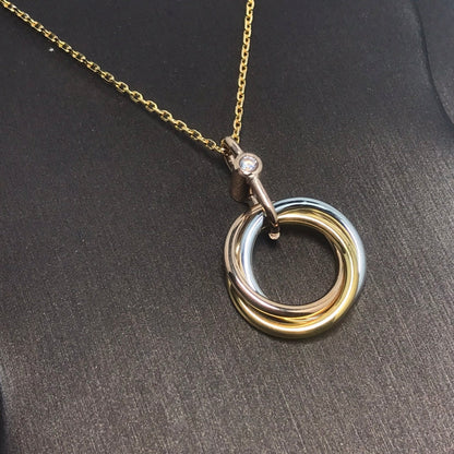 [Select]TRINITY SILVER GOLD PINK GOLD NECKLACE