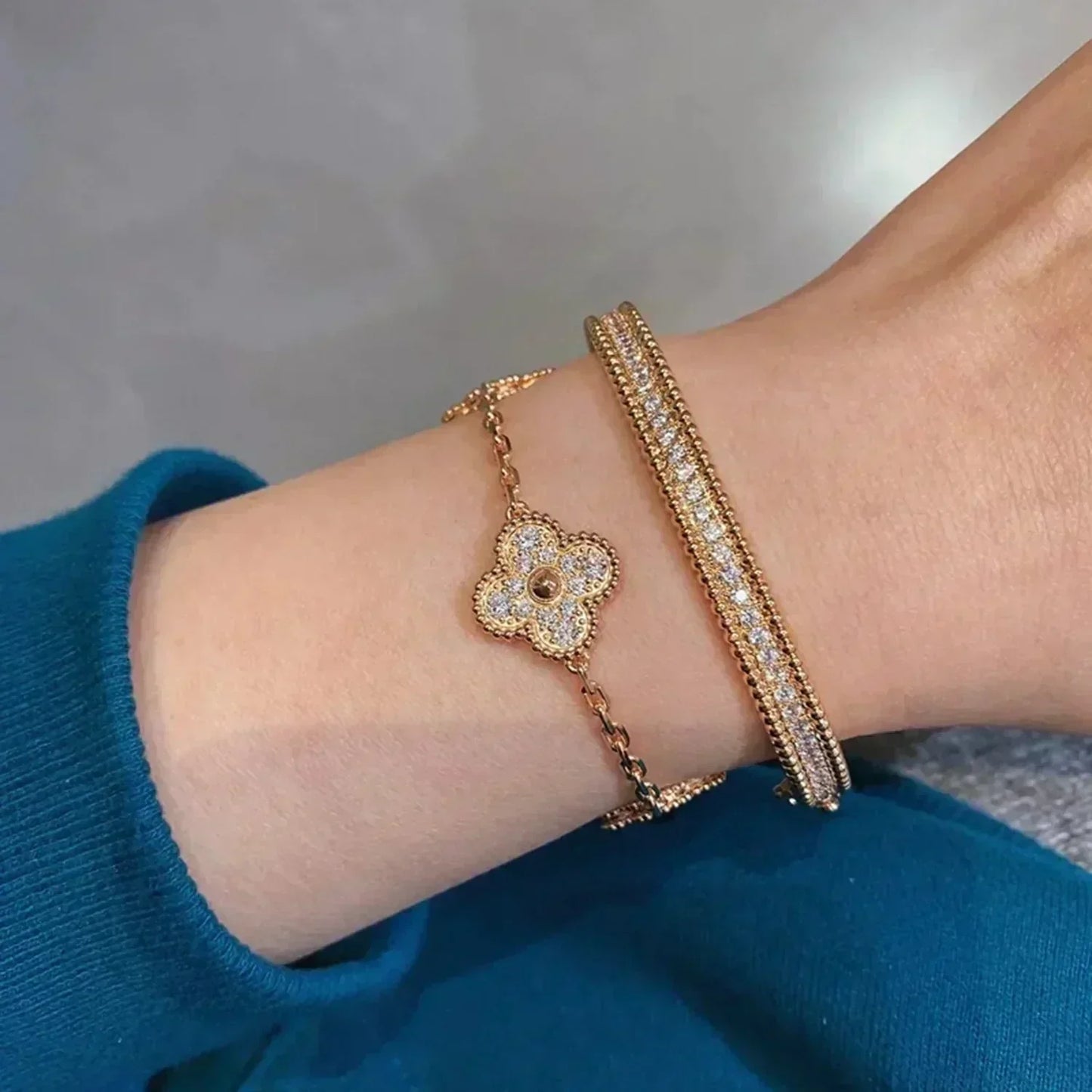 [Select] CLOVER 5 MOTIF FULL DIAMOND BRACELET COLLECTION