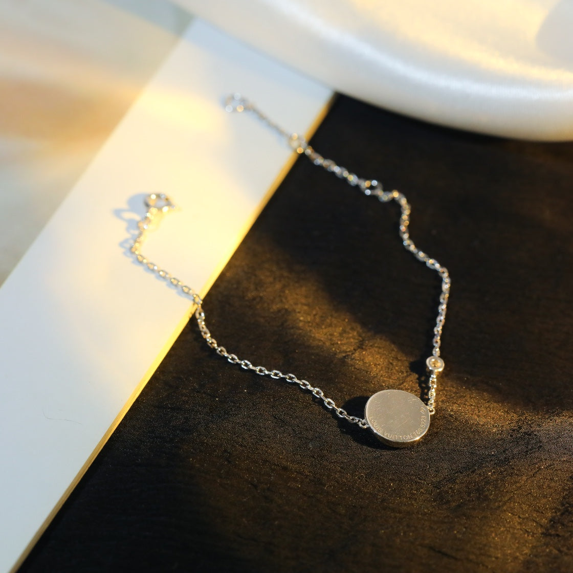 [Select]SUN MOTIF PINK MOP SILVER BRACELET