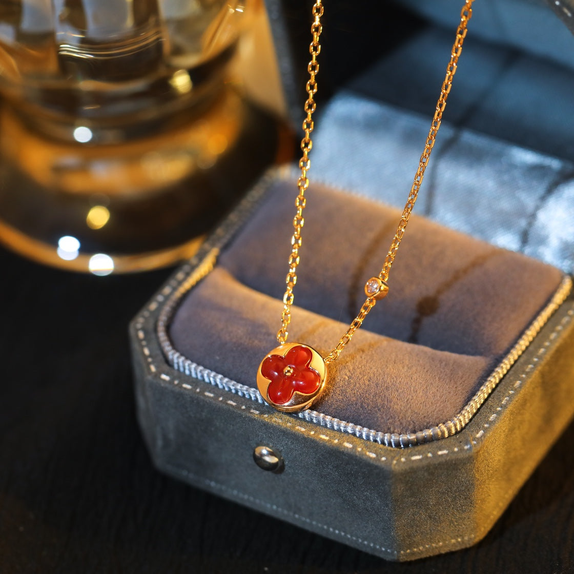[Select]SUN PEDANT PINK GOLD 1 DIAMOND NECKLACE