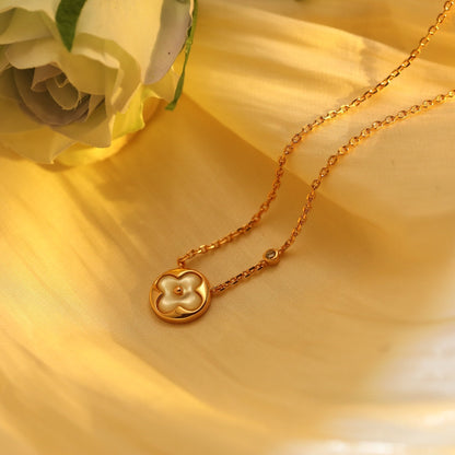 [Select]SUN PEDANT PINK GOLD 1 DIAMOND NECKLACE