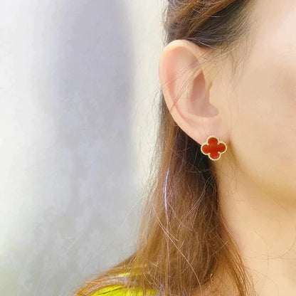 [Select]CLOVER MEDIUM 1 MOTIFS CARNELIAN  EARRINGS