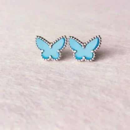 [Select]BUTTERFLY TURQUOISE EARRINGS SILVER