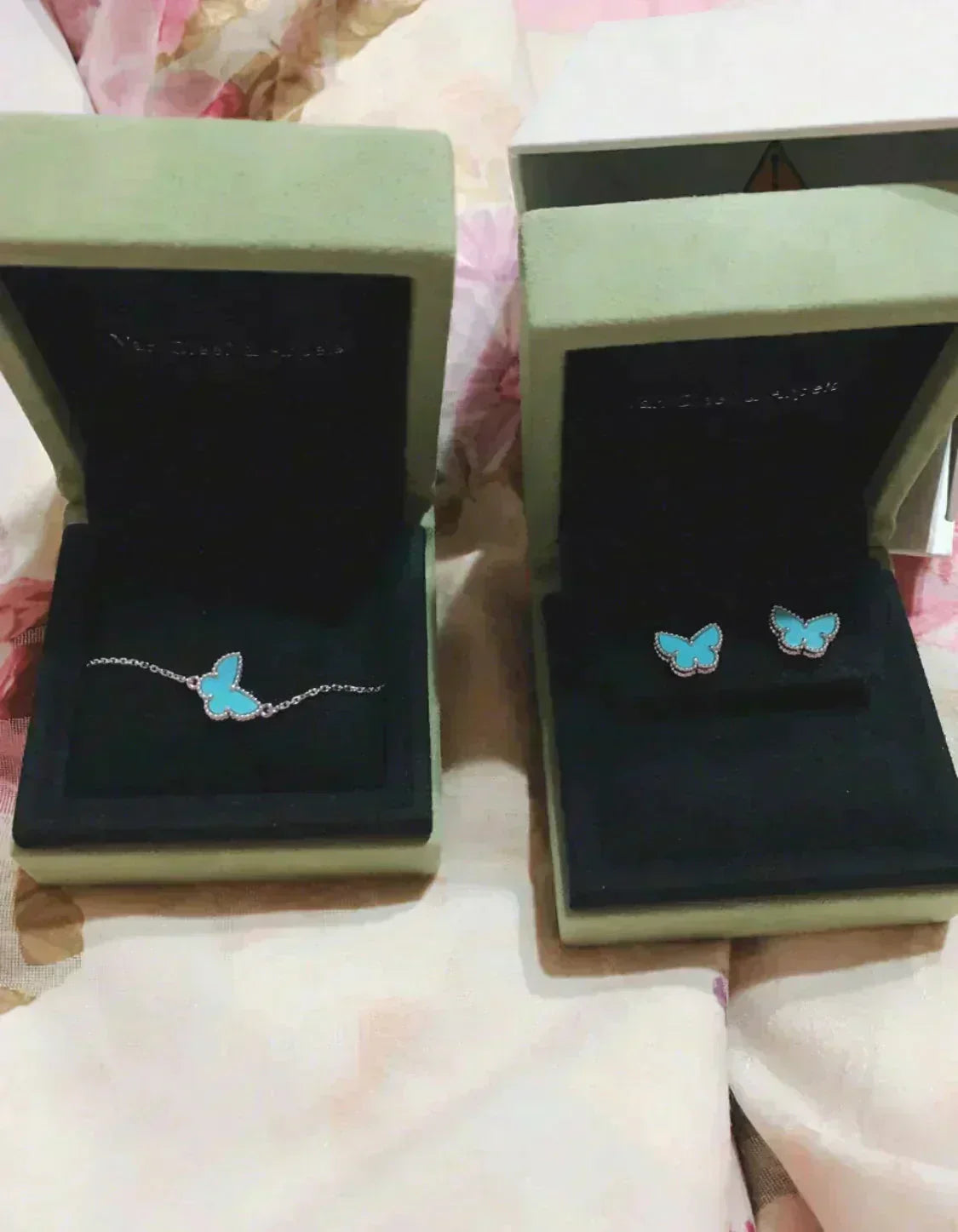 [Select]BUTTERFLY TURQUOISE EARRINGS SILVER