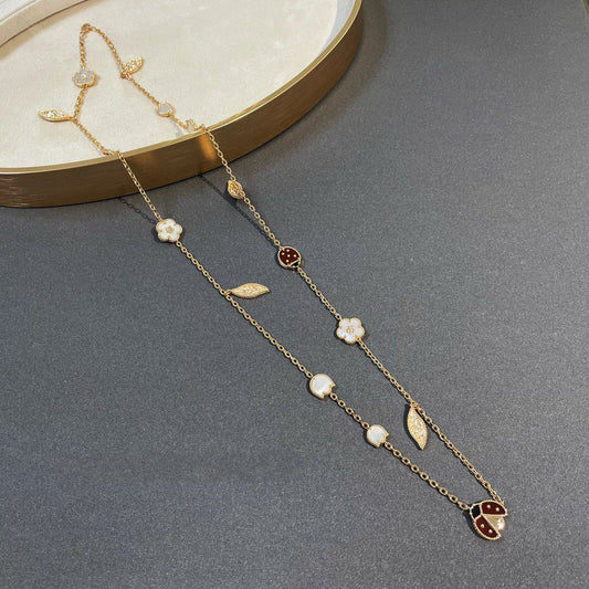 [Select]LUCKY SPRING 15 MOTIFS GOLD NECKLACE