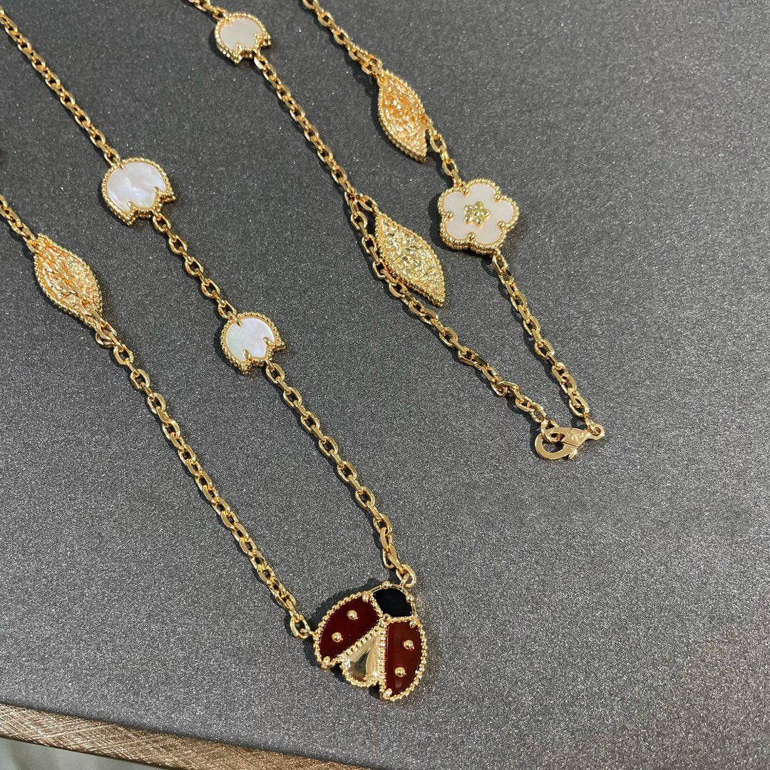 [Select]LUCKY SPRING 15 MOTIFS GOLD NECKLACE