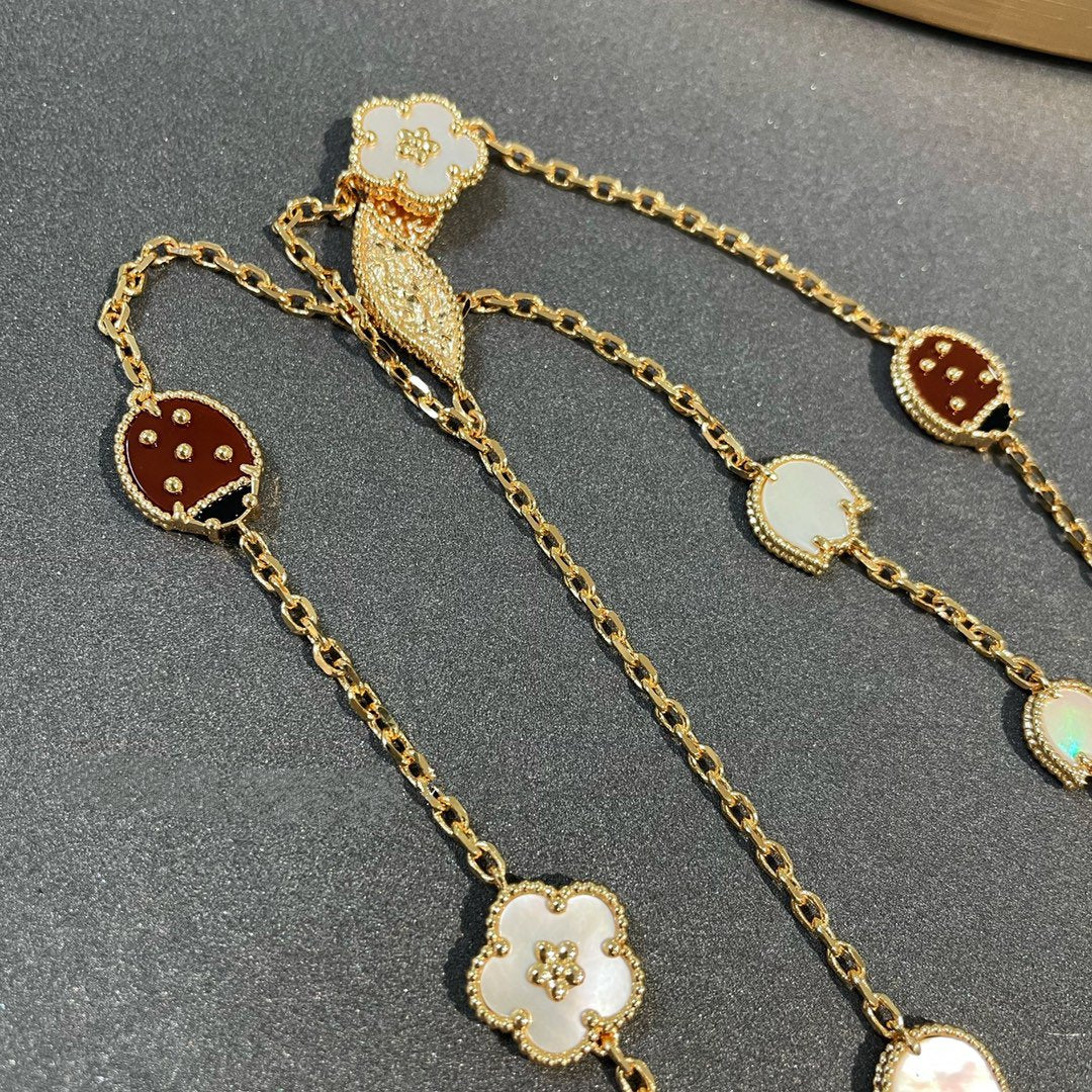 [Select]LUCKY SPRING 15 MOTIFS GOLD NECKLACE