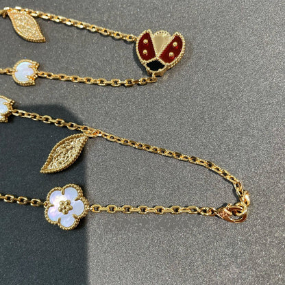 [Select]LUCKY SPRING 15 MOTIFS GOLD NECKLACE