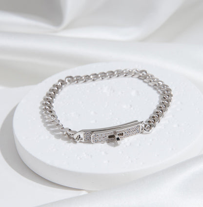 [Select]KELLY CHAIN SILVER DIAMOND BRACELET