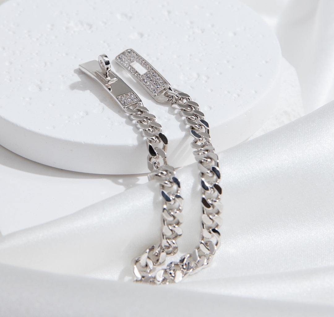 [Select]KELLY CHAIN SILVER DIAMOND BRACELET