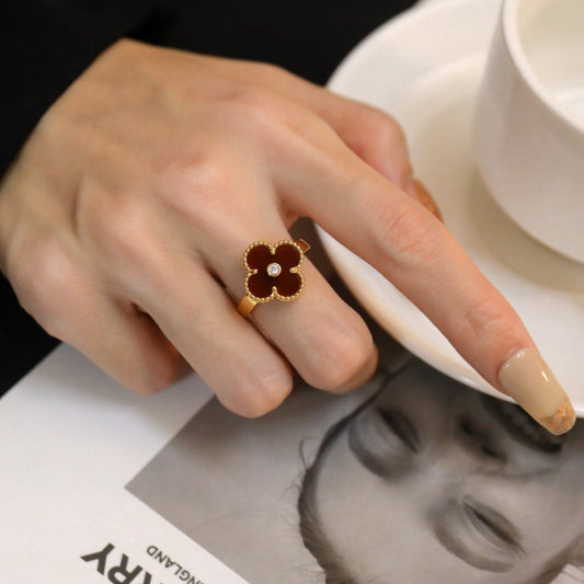 [Select]CLOVER CARNELIAN RING Select GOLD DIAMOND