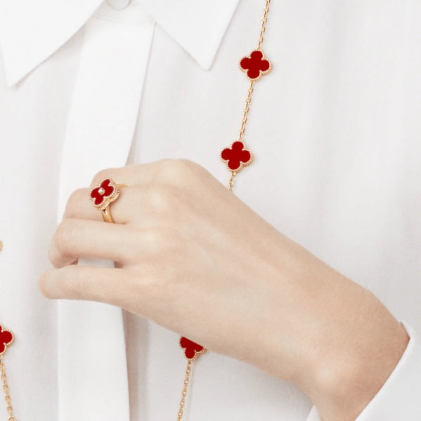 [Select]CLOVER CARNELIAN RING Select GOLD DIAMOND