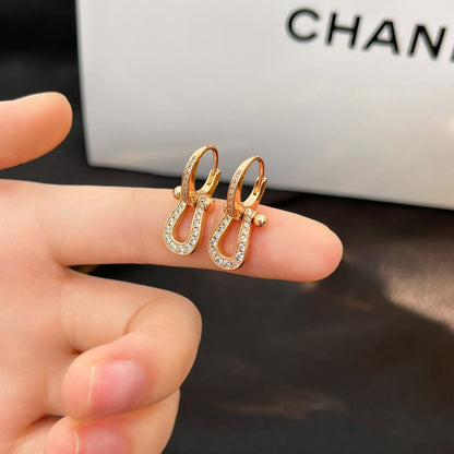 [Select]FORCE 10 FULL DIAMOND DROP EARRINGS MEDIUM MODEL