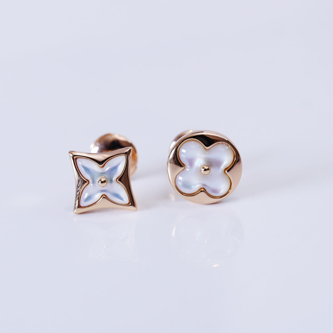[Select]STAR AND SUN PINK GOLD MOP STUD EARRINGS