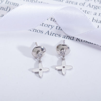 [Select]VIDYLLE SILVER DIAMOND MINI DROP EARRINGS