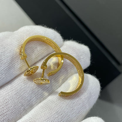 [Select]LOVE DIAMOND GOLD HOOP EARRINGS