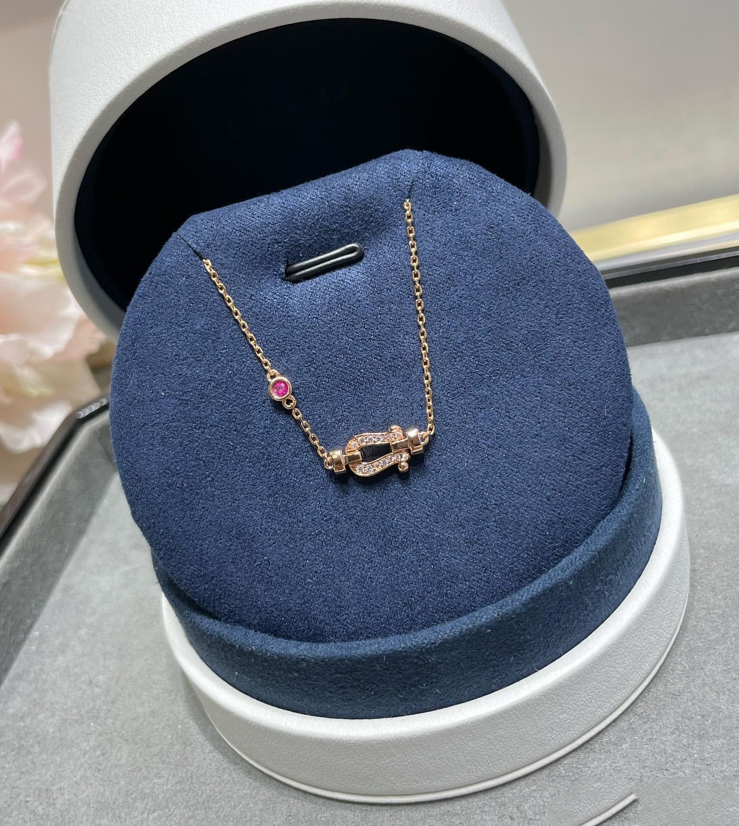 [Select]FORCE 10 DIAMOND CHAIN LINK PINK GOLD BRACELET