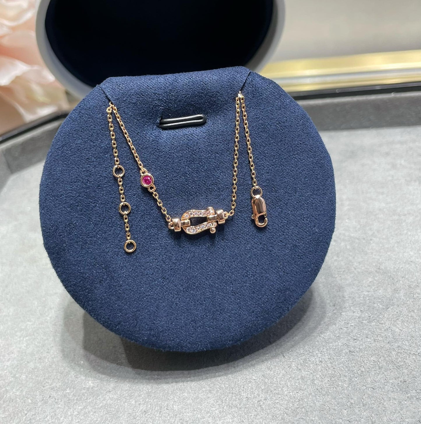 [Select]FORCE 10 DIAMOND CHAIN LINK PINK GOLD BRACELET