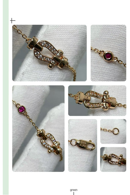 [Select]FORCE 10 DIAMOND CHAIN LINK PINK GOLD BRACELET