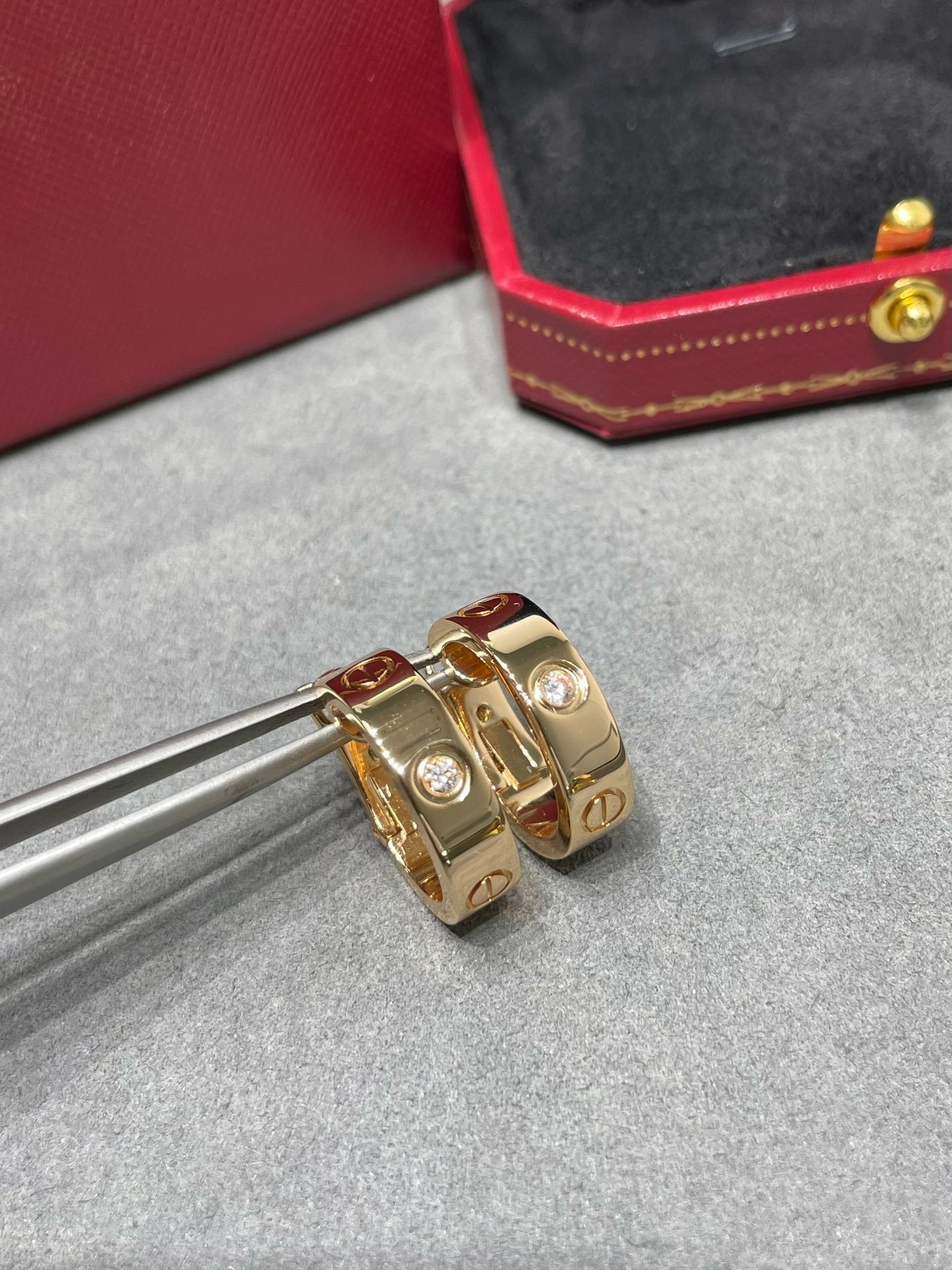 [Select]LOVE 5.5MM 1 DIAMOND EARRINGS
