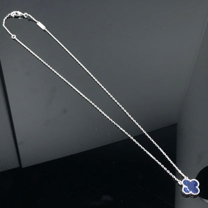 [Select]CLOVER PIETERSITE SILVER LONG NECKLACE