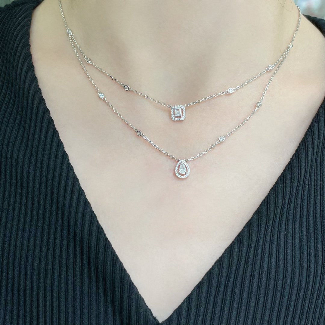 [Select]MY TWIN 2 ROW DIAMOND NECKLACE