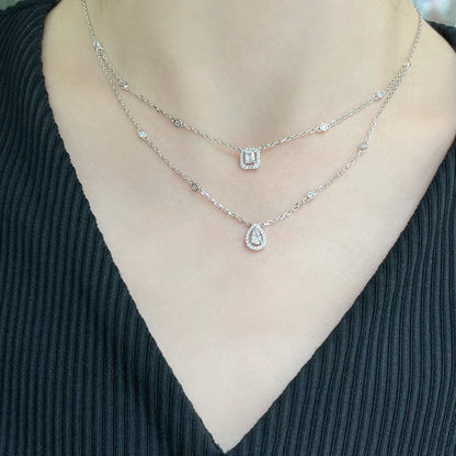 [Select]MY TWIN 2 ROW DIAMOND NECKLACE