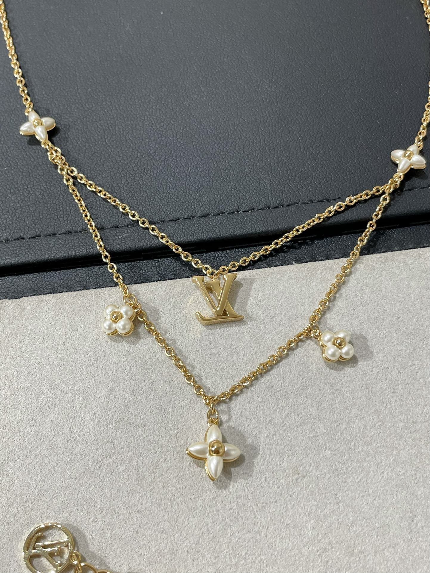 [Select]FLOWERGRAM GOLD MOP DOUBLE ROW NECKLACE