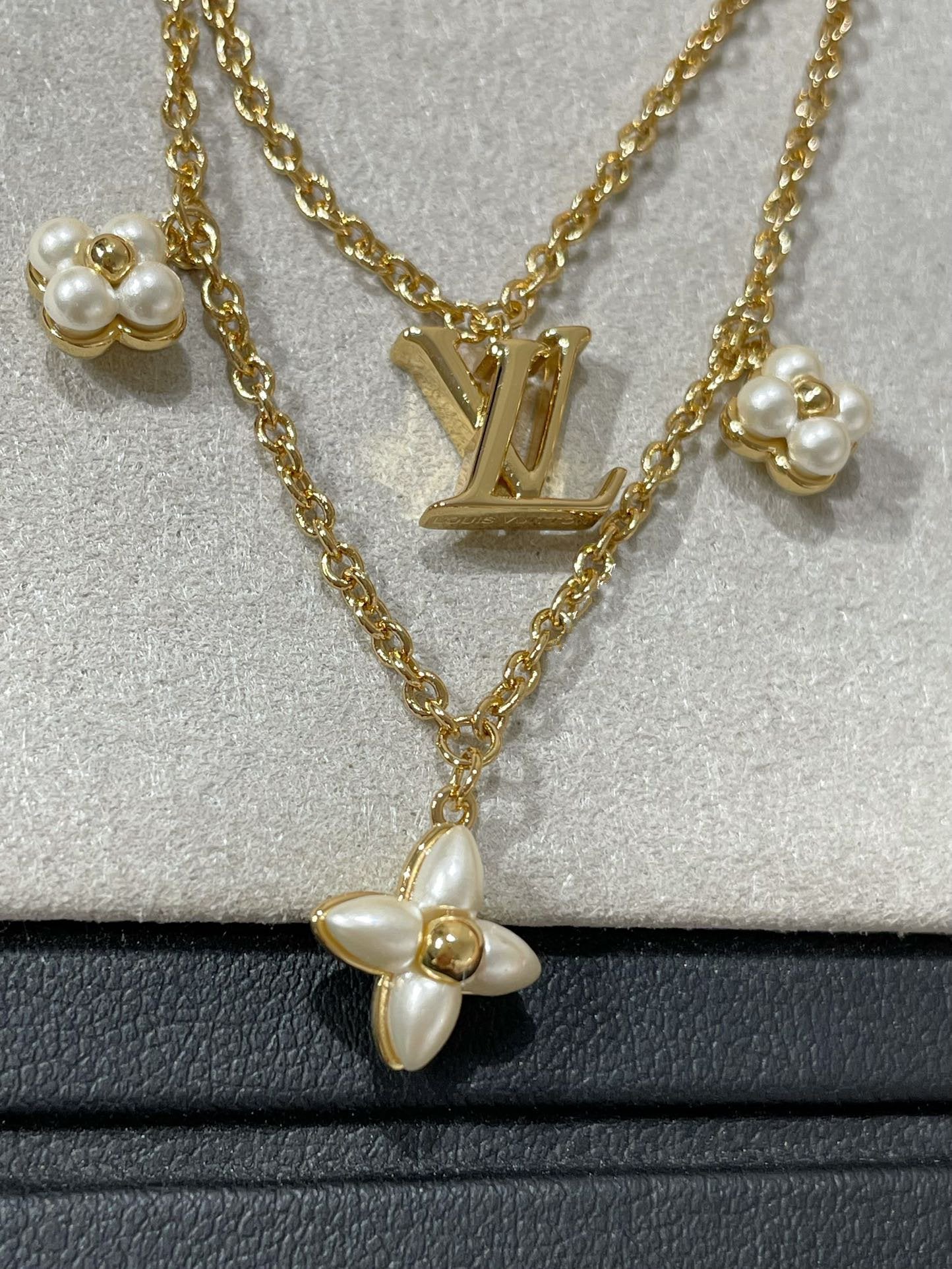 [Select]FLOWERGRAM GOLD MOP DOUBLE ROW NECKLACE