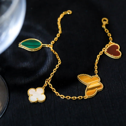 [Select]LUCKY SPRING 5 MOTIF GOLD BRACELET
