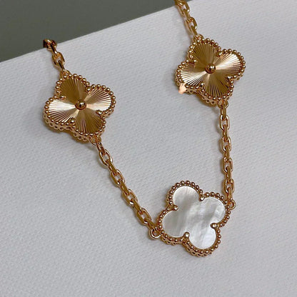 [Select]CLOVER WHITE PEARL MOP 5 MOTIF BRACELET COLLECTION