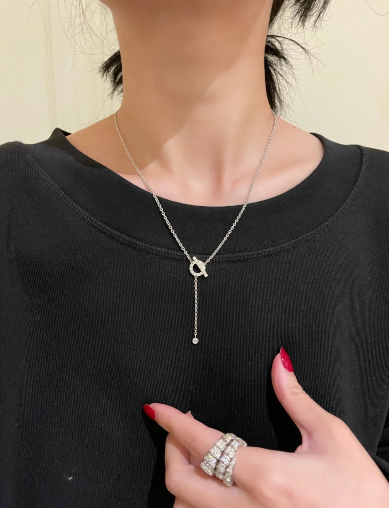 [Select]FINESSE SILVER DIAMOND NECKLACE