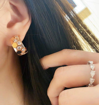 [Select]BEE LOVE DIAMOND HOOP EARRINGS