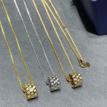 [Select]BEE LOVE DIAMOND PAVED 3 ROW NECKLACE