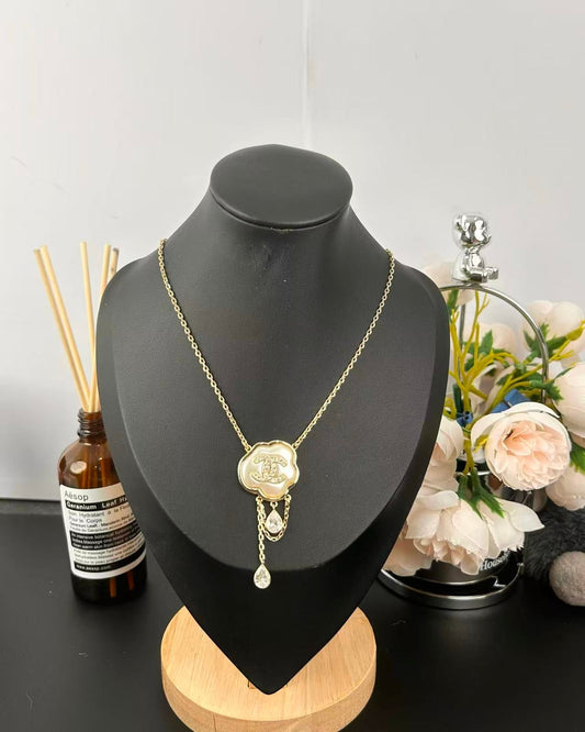 [Select]Cloud Pearl Mother-of-Pearl Diamond Chain Pendant Necklace