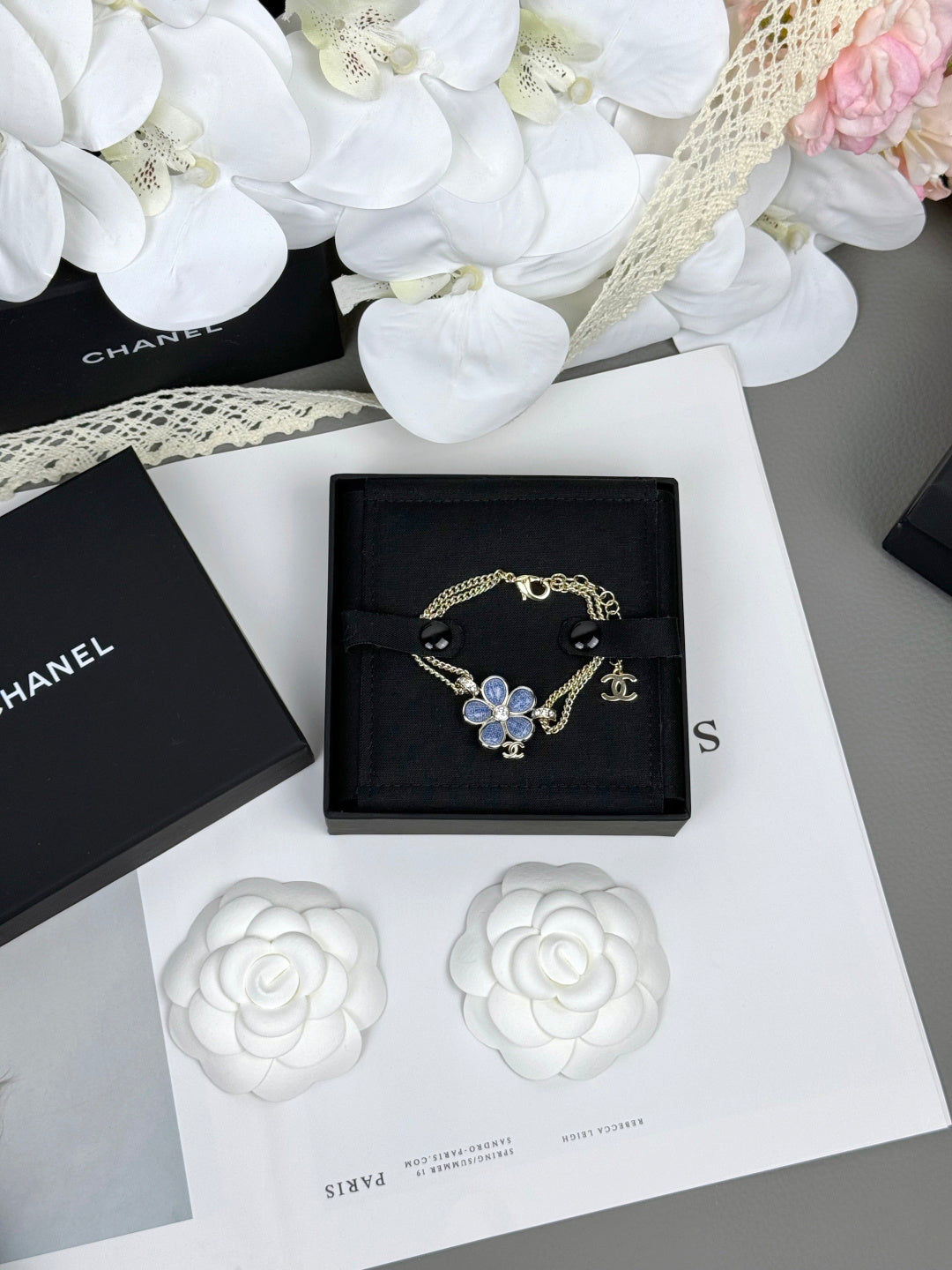 [Select]VOLTE New Blue Floral Double-Layer Bracelet