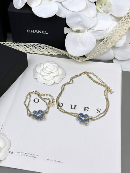 [Select]VOLTE New Blue Floral Double-Layer Bracelet
