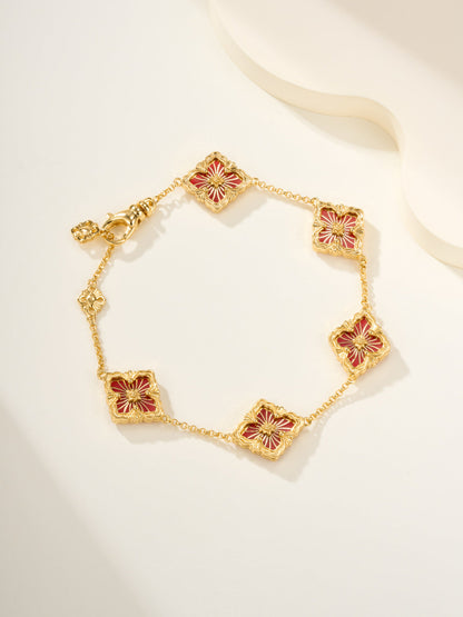 [Select]B.C.L ENAMELED Five-Flower Bracelet£¨Various Colors)