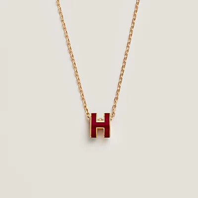 [Select]HM CLIC RED ENAMEL GOLD NECKLACE